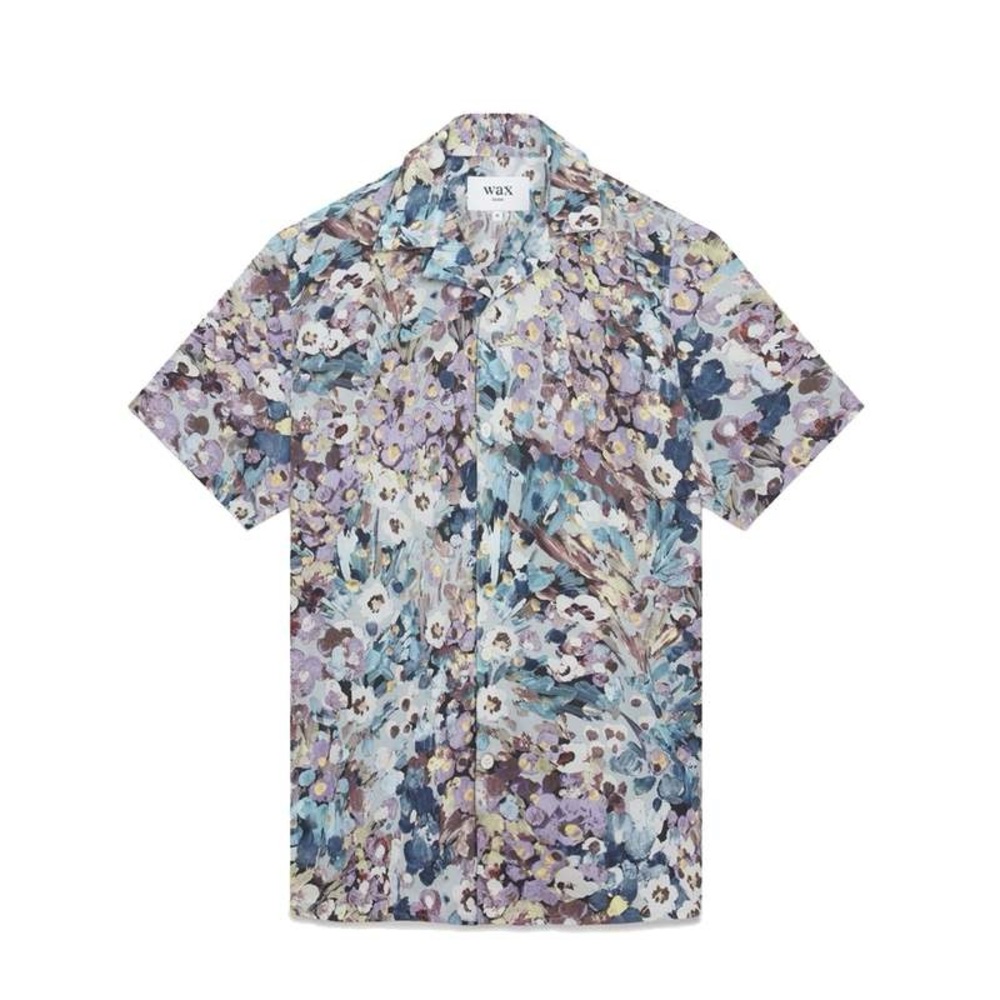 Wax London Didcot Monet Blue Camp Shirt new XL men’s short sleeve button up